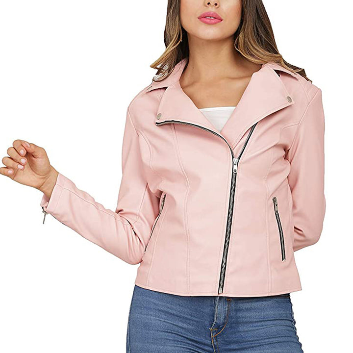 Premium Stylish Pink Fashion Leather Jacket for Women