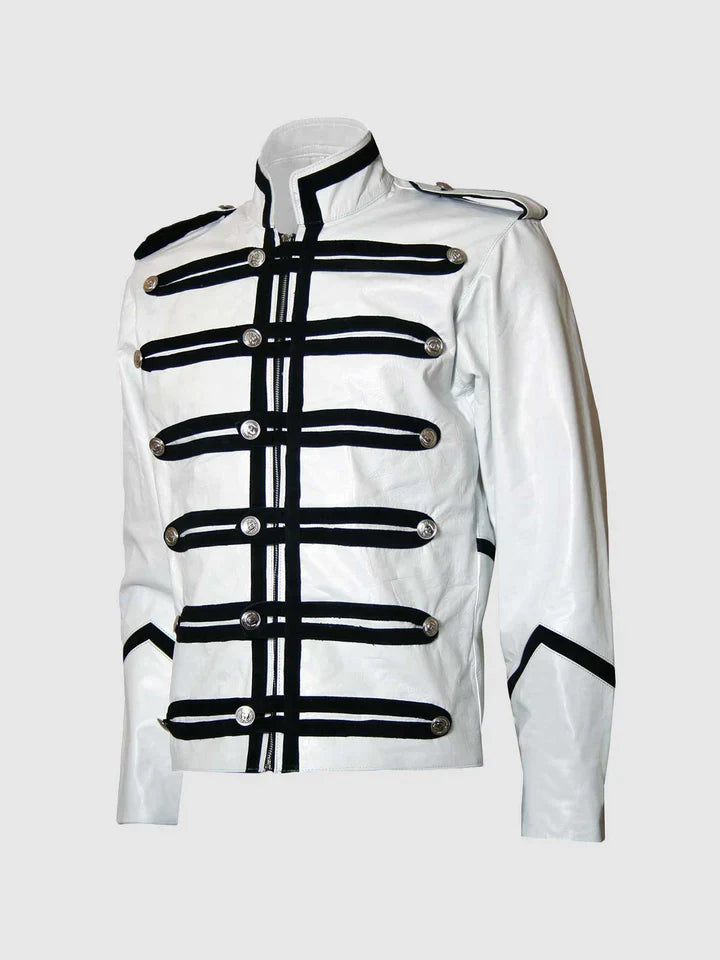 Classic Leather Military Jacket