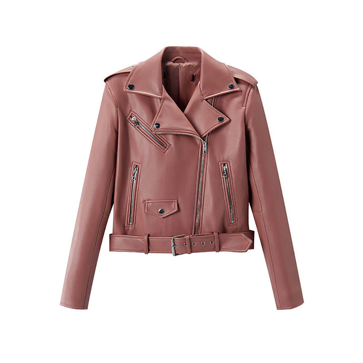 Brown Fashion Leather Jacket for Women