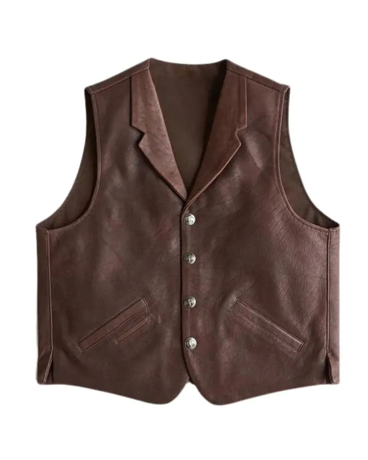 Men’s Western Style Brown Leather Vest