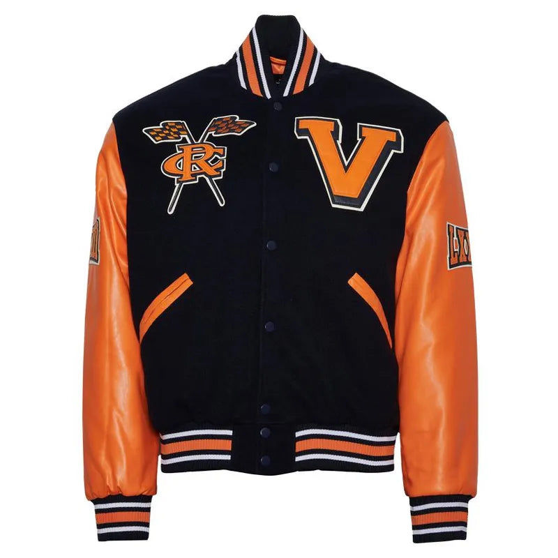Virginia State University Black and Orange Varsity Jacket