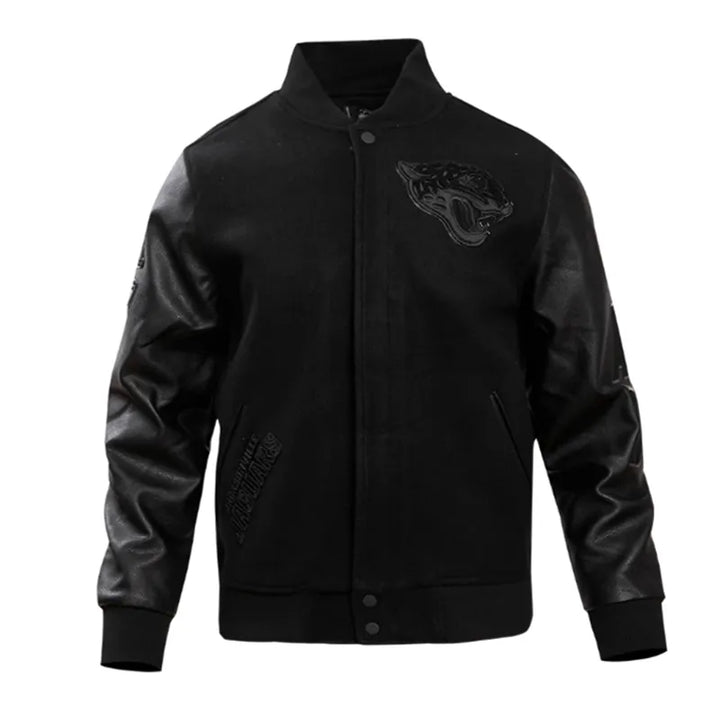 Jacksonville Jaguars Triple Black Varsity Wool-Leather Jacket