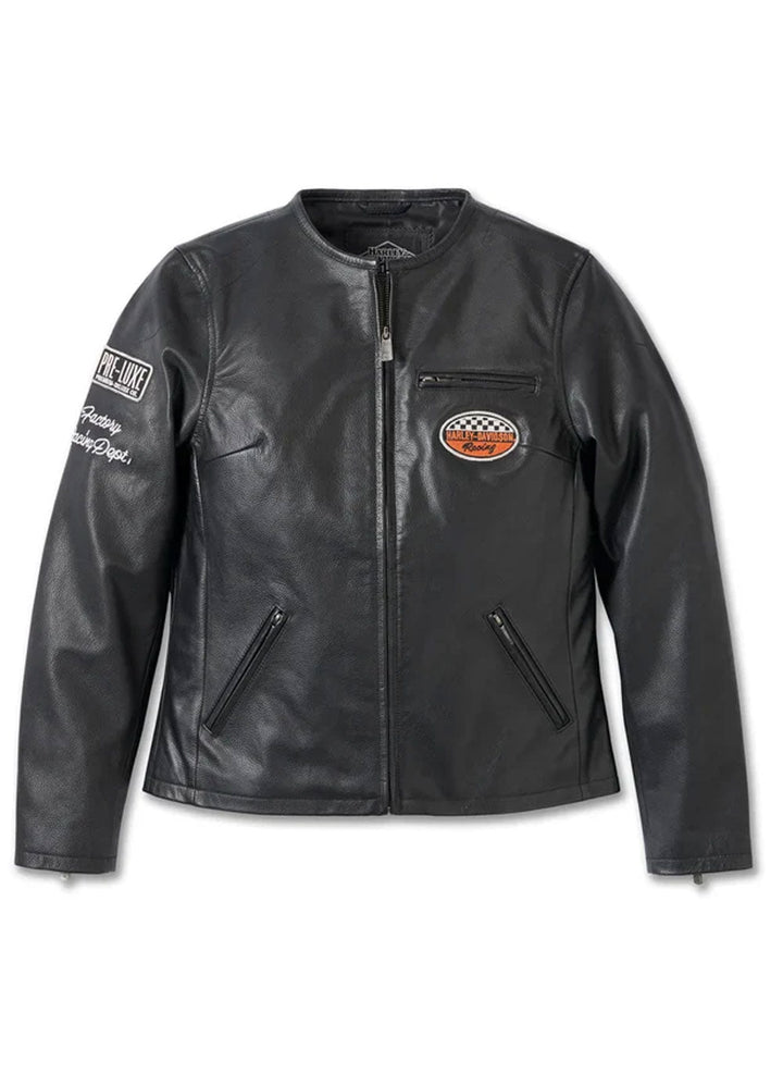 Cafe Racer Leather Jacket - Black