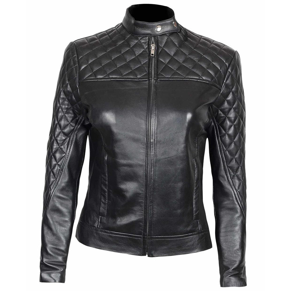 Premium Stylish Black Biker Fashion Leather Jacket for Women