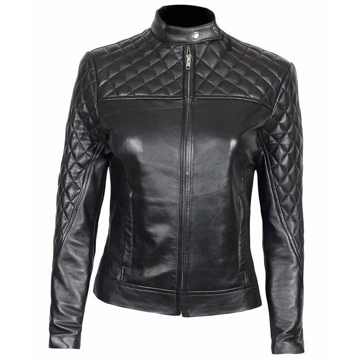 Premium Stylish Black Biker Fashion Leather Jacket for Women