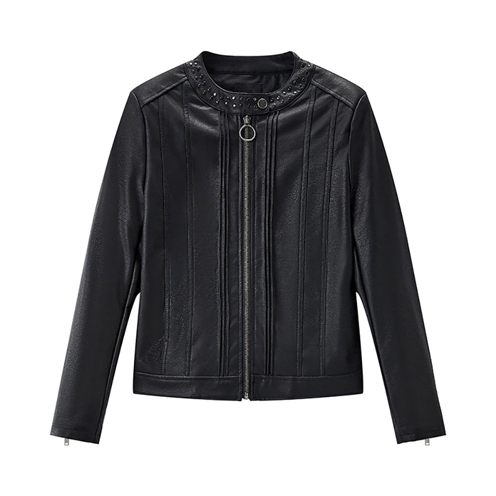 Black Fashion Leather Jacket for Women