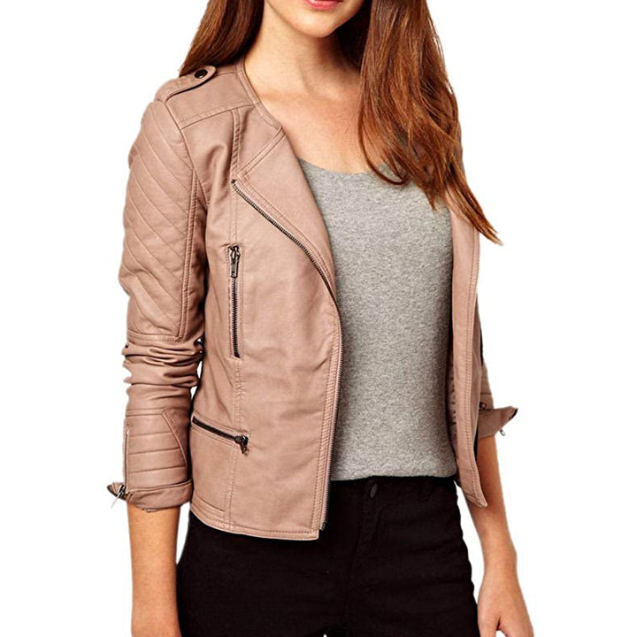 Premium Stylish Brown Fashion Leather Jacket for Women