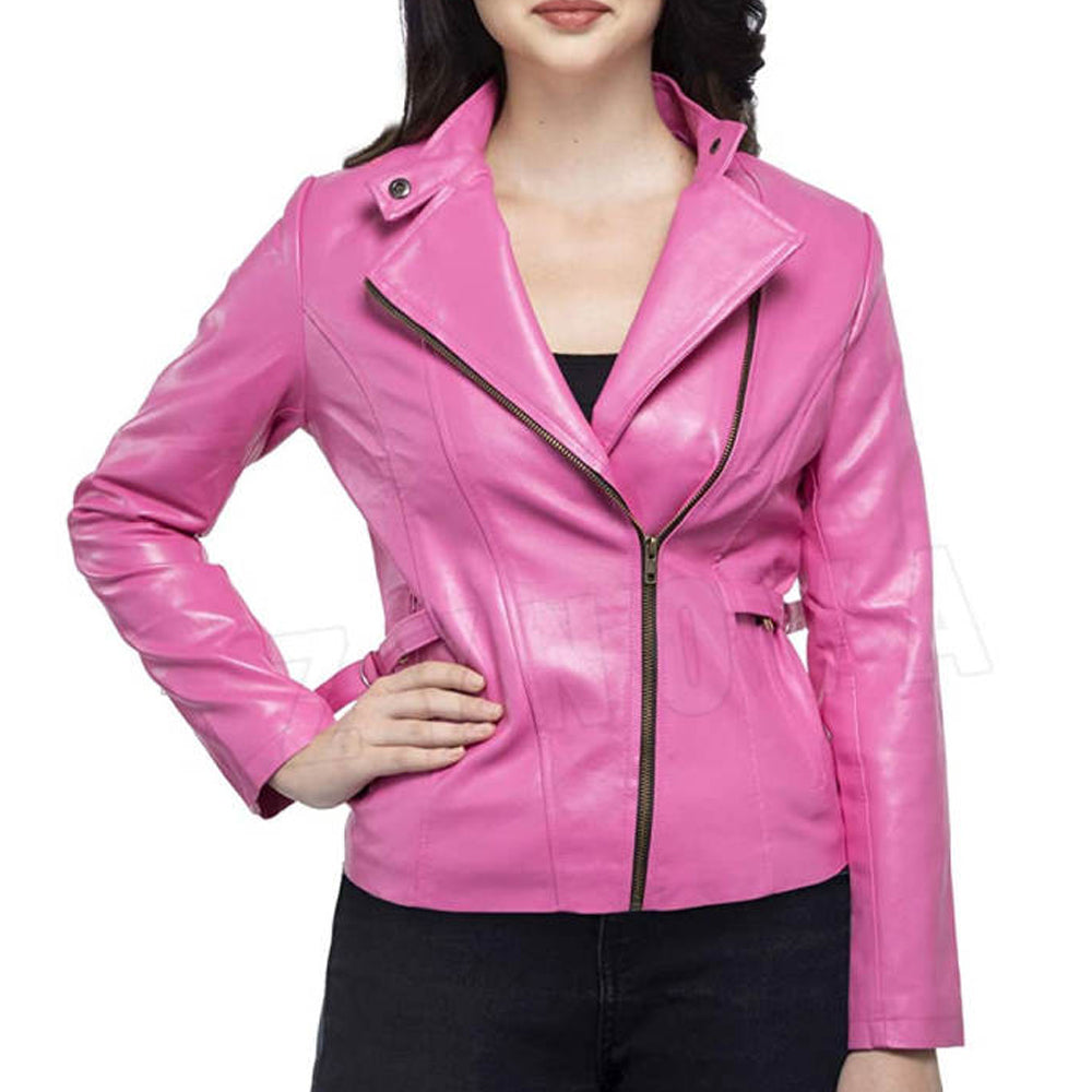 Premium Pink Fashion Leather Jacket for Women