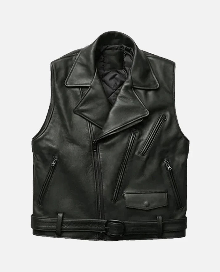 Unisex Classic Biker Leather Vest