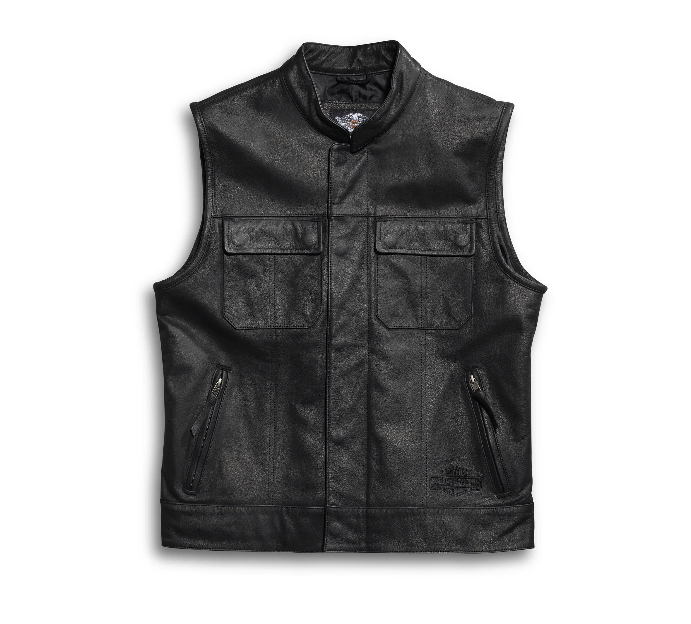 Men’s Foster Black Leather Vest