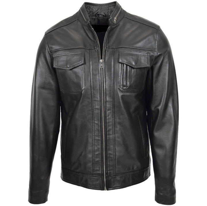 Black Real Leather Jacket Men