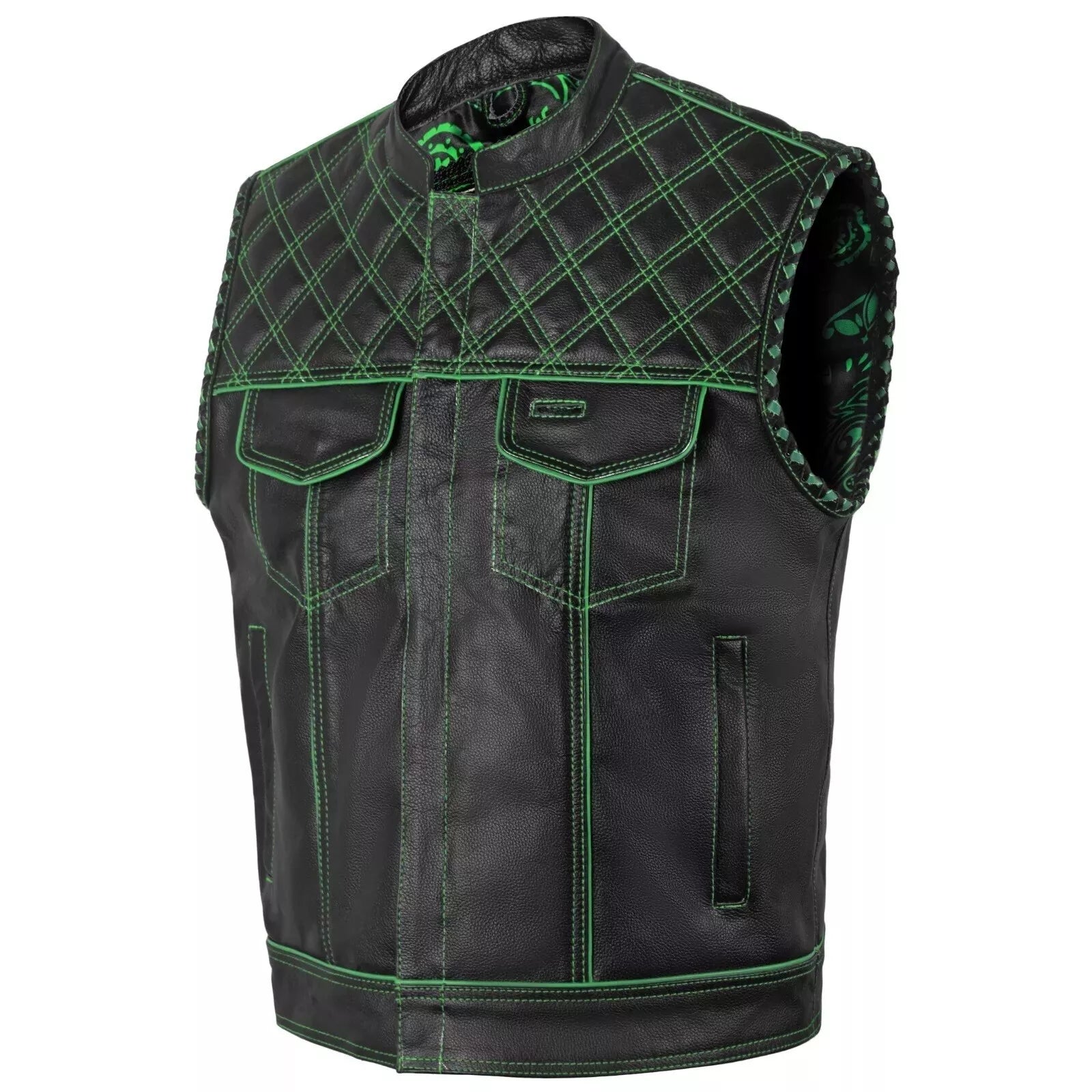 Men’s Real Leather Biker Vest – Durable, Sleek, and Road-Ready Design