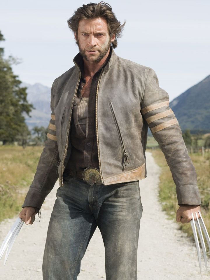 Leather Jacket with Tan Stripes