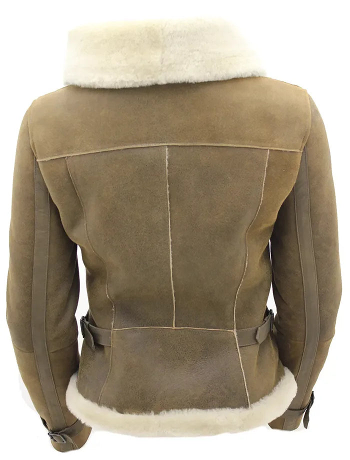 Dana Soft Shearling Sheepskin Leather Brown Jacket