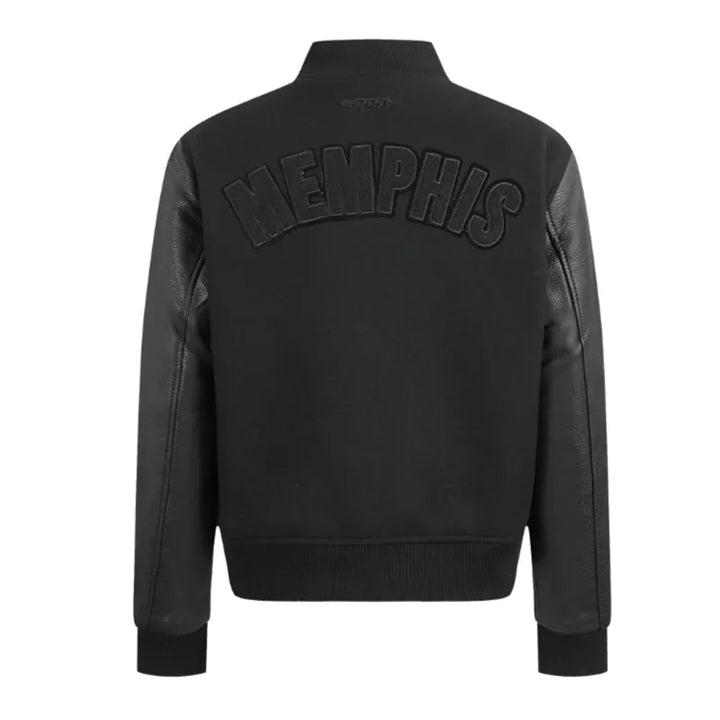 Memphis Grizzlies Triple Black Varsity Wool-Leather Jacket