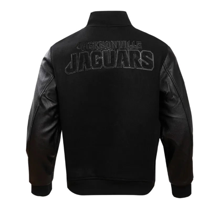 Jacksonville Jaguars Triple Black Varsity Wool-Leather Jacket