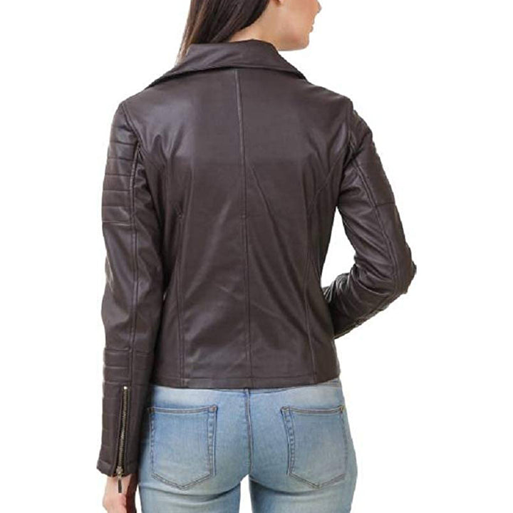 Premium Stylish Brown Fashion Leather Jacket for Women