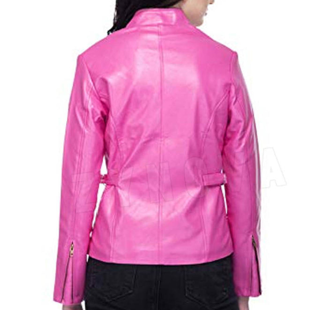 Premium Pink Fashion Leather Jacket for Women