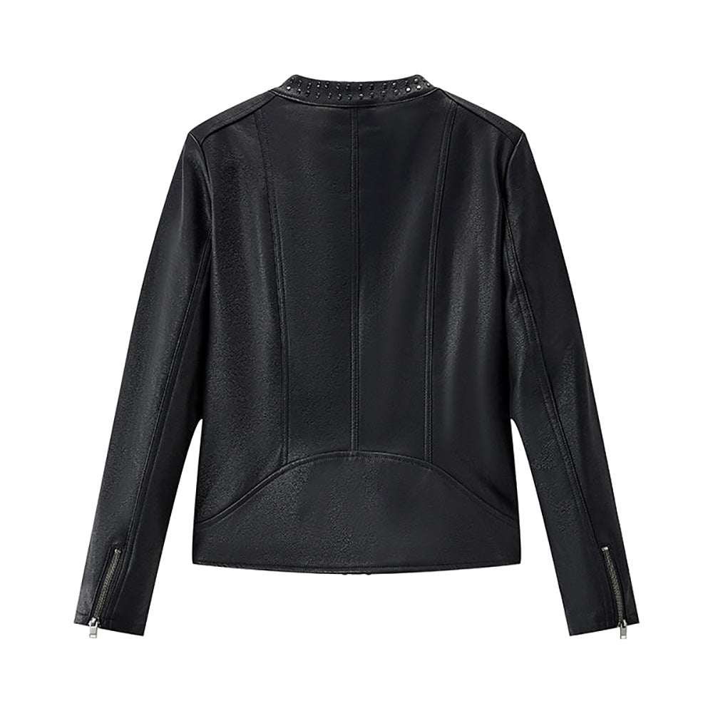 Black Fashion Leather Jacket for Women