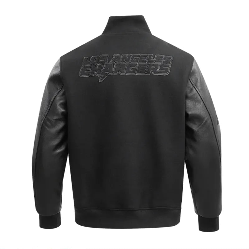 LA Chargers Triple Black Varsity Wool-Leather Jacket