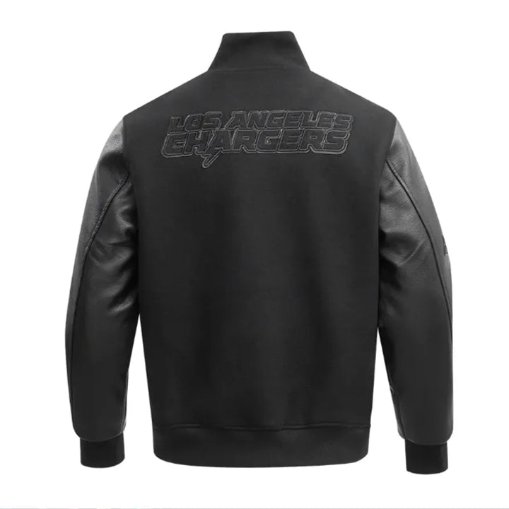 LA Chargers Triple Black Varsity Wool-Leather Jacket