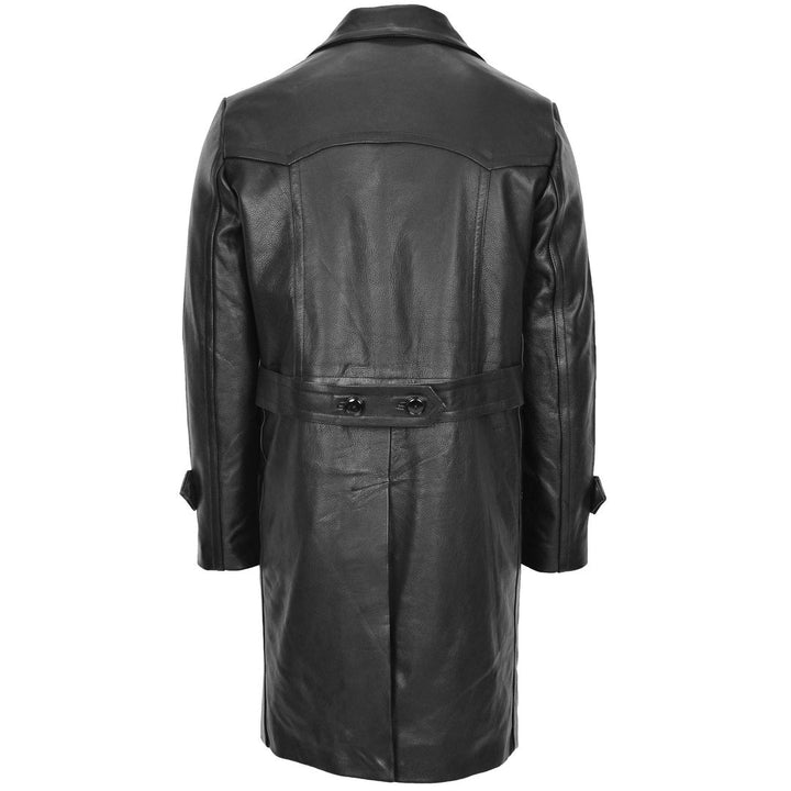 Mens Leather 34 Length Greatcoat Submarine Black