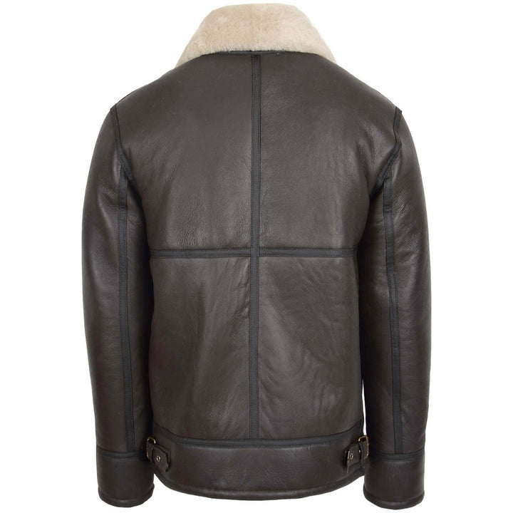 Mens Top Gun Style Sheepskin Jacket Oscar Brown White