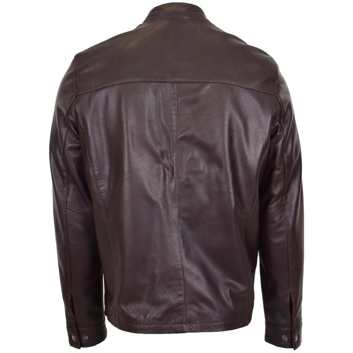 Mens Leather Standing Collar Jacket Paul Brown