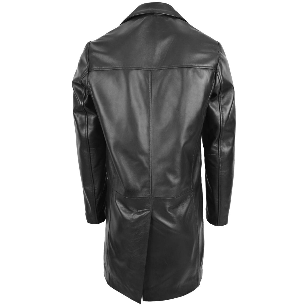 Mens Leather 34 Length Coat Jimmy Black