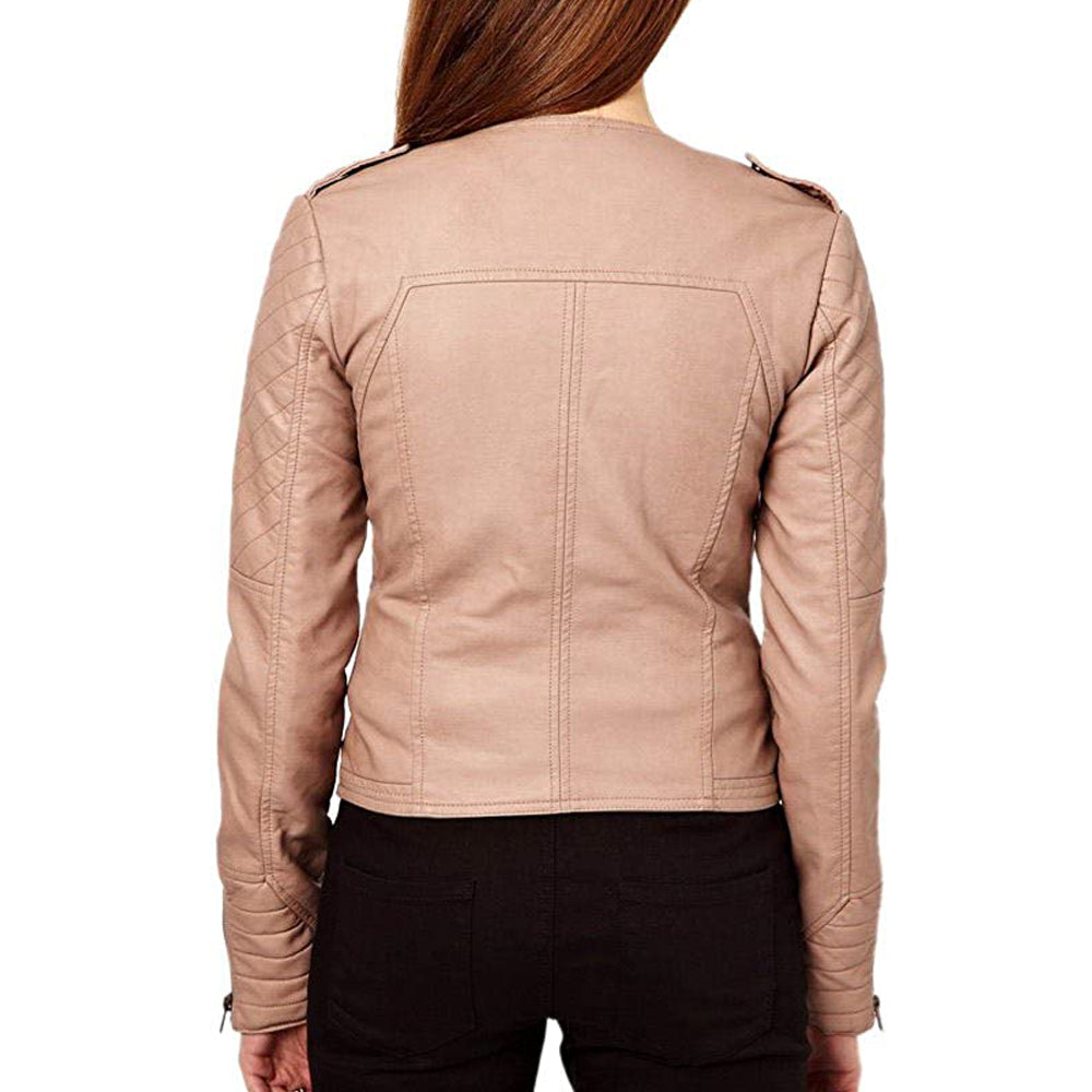 Premium Stylish Brown Fashion Leather Jacket for Women