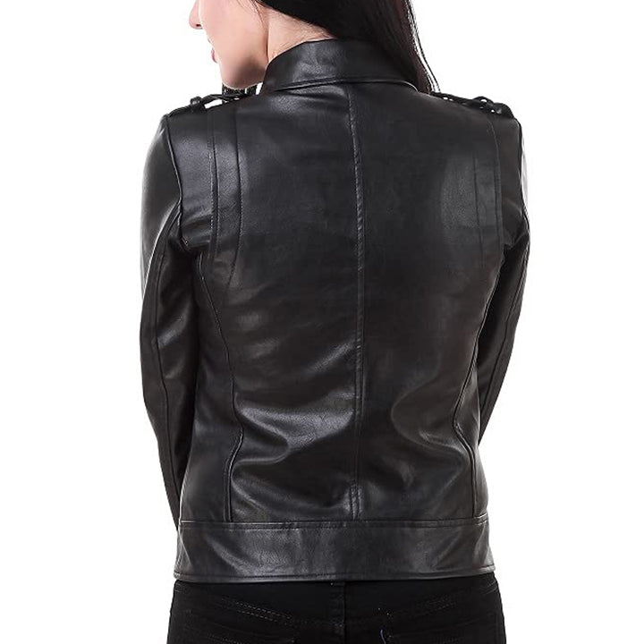 Premium Stylish Black Fashion Leather Jacket for Women