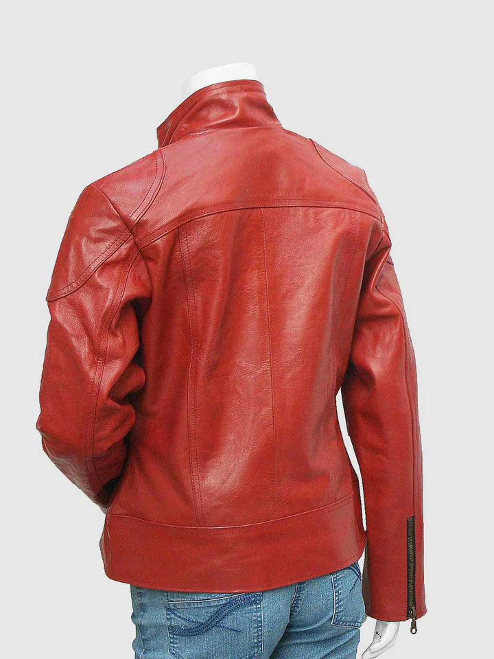Classic Maroon Leather Jacket