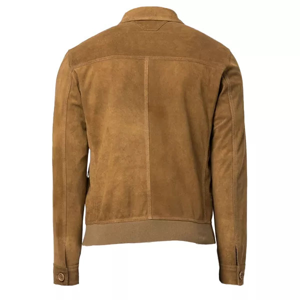 Mens Brown Leather Suede Shirt Jacket