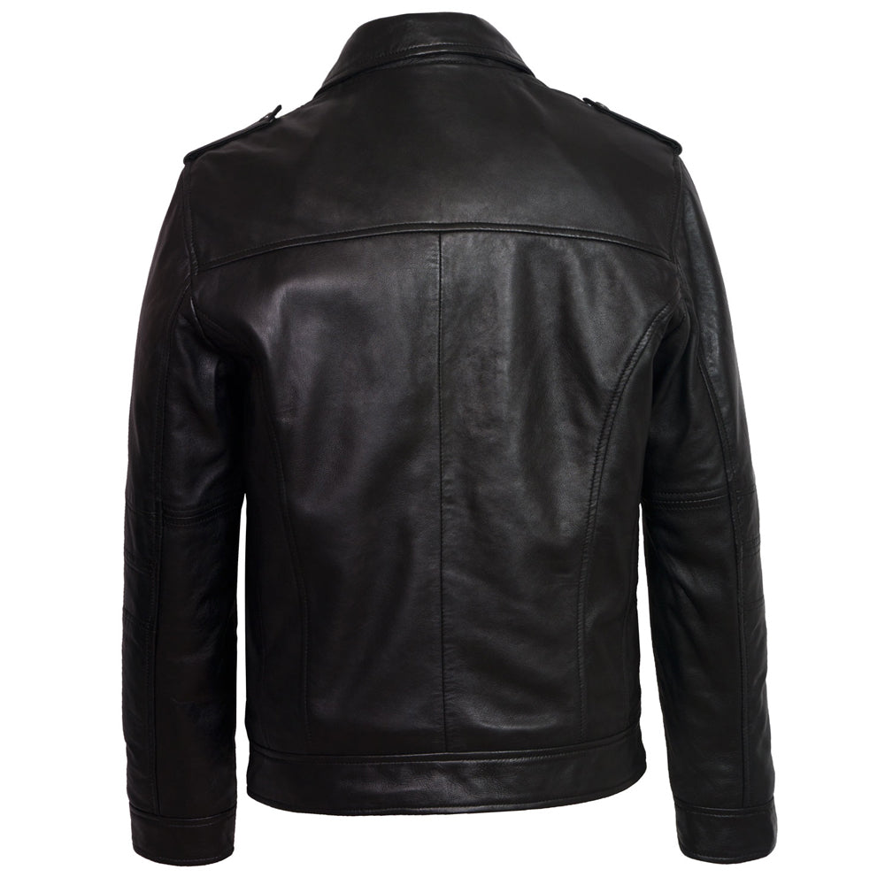 Premium Stylish Black Hoodie Fashion Leather Jacket for Men