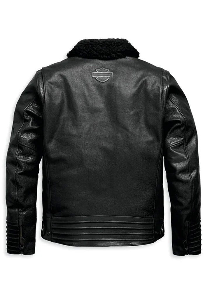 Men's Maverick Leather Biker Jacket - Black