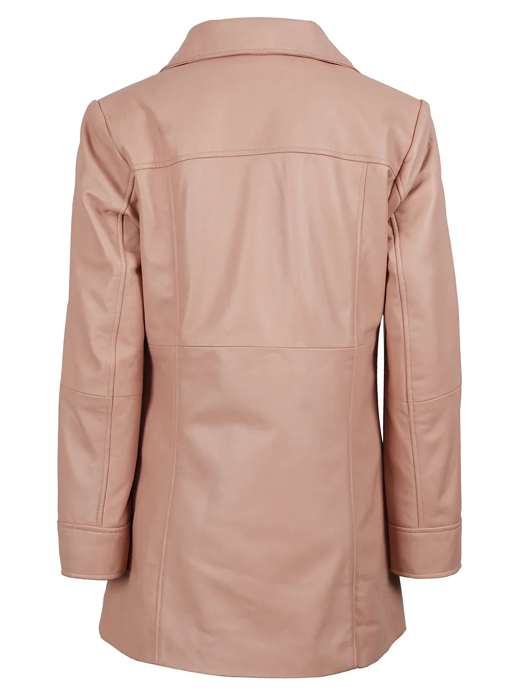 Kandis Women Pink Real Leather Car Coat