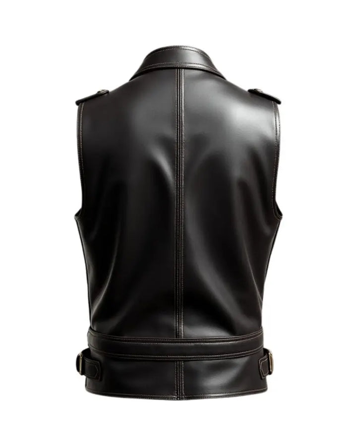 Men’s Premium Black Leather Vest