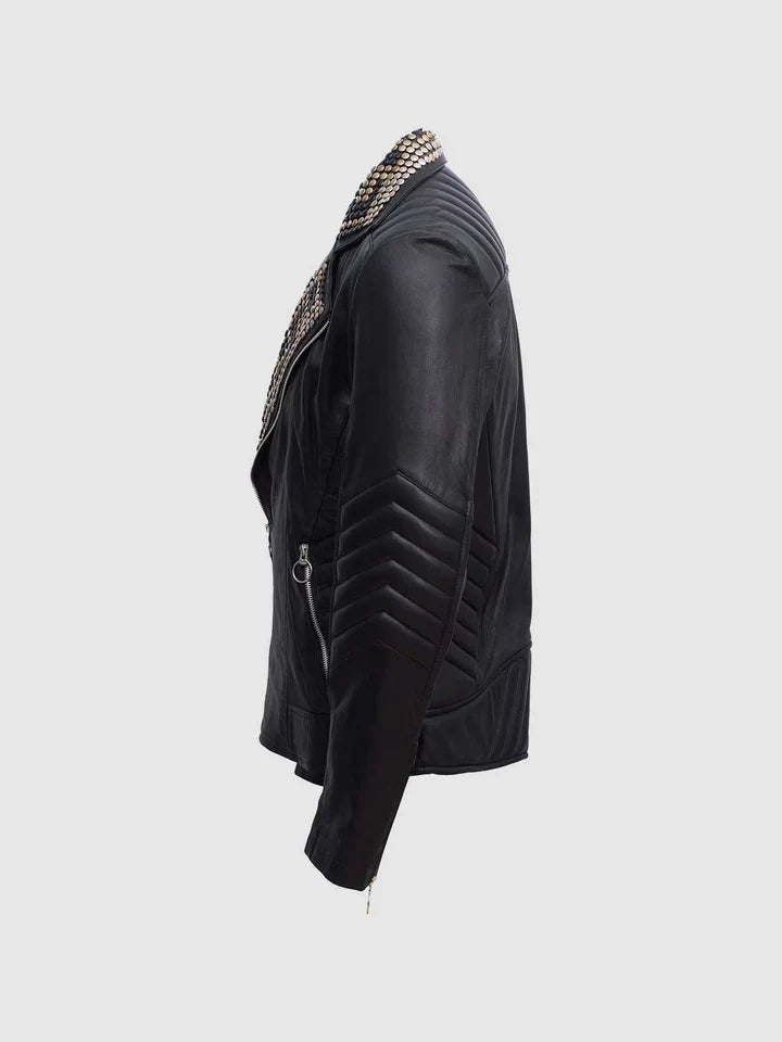 Classic Spiked Leather Jacket