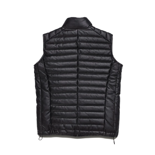 Mens Black Quilted Leather Vest