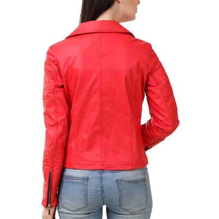 Premium Stylish Red Fashion Leather Jacket for Women