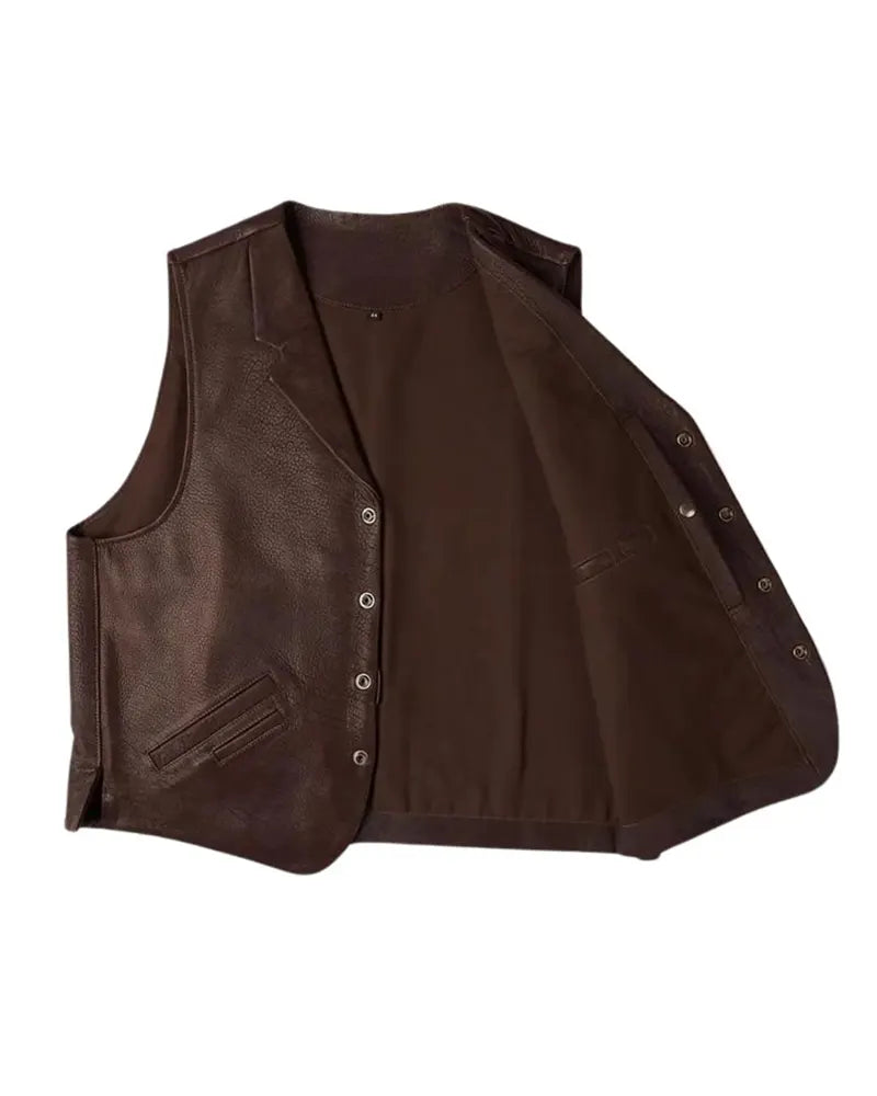 Men’s Western Style Brown Leather Vest
