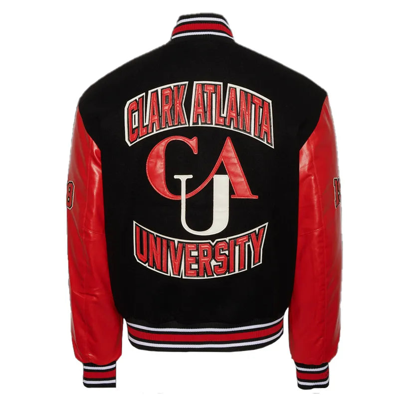 Clark Atlanta University Black and Red Varsity Jacket
