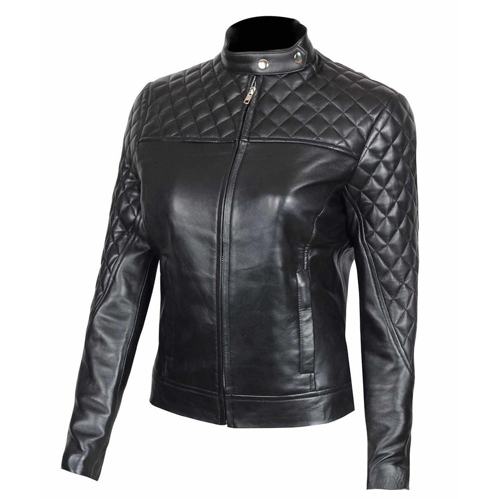 Premium Stylish Black Biker Fashion Leather Jacket for Women