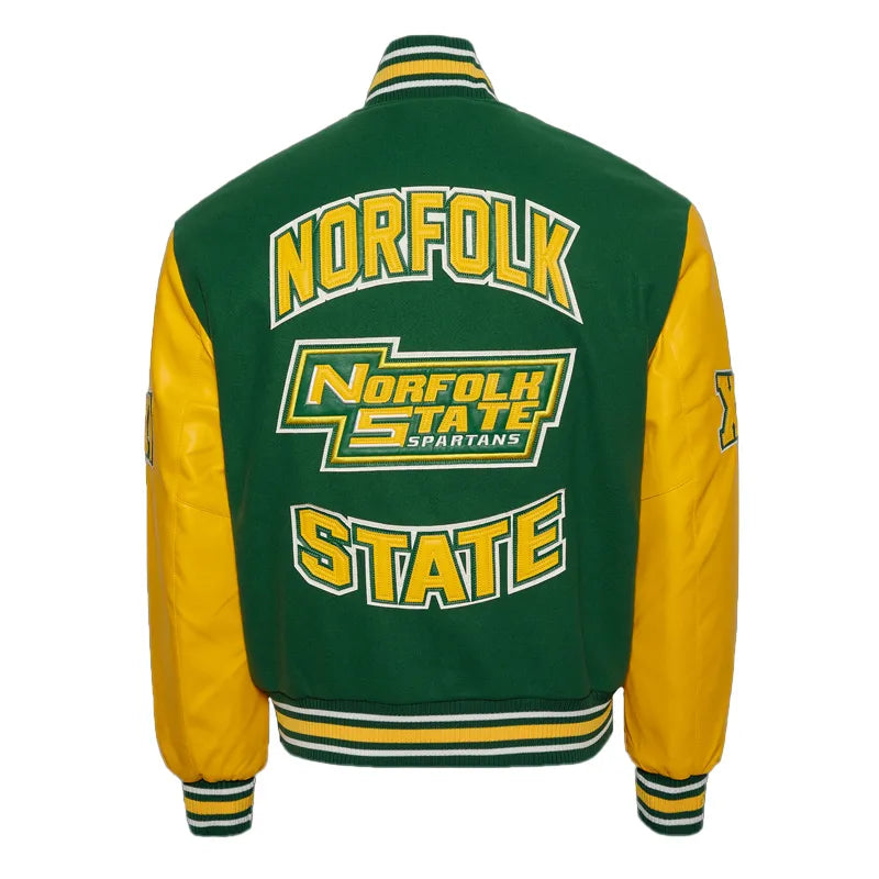 Norfolk State University Green and Gold Varsity Jacket
