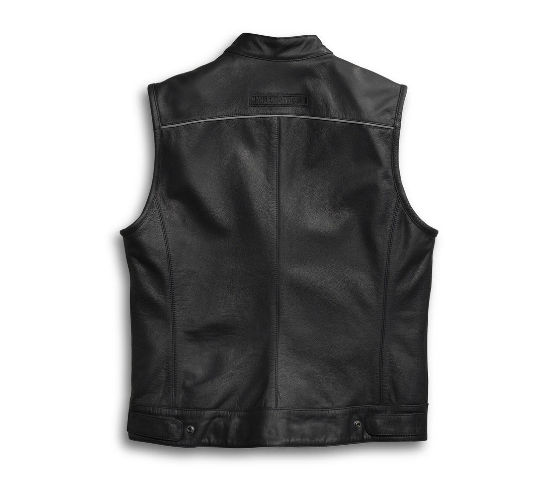 Men’s Foster Black Leather Vest