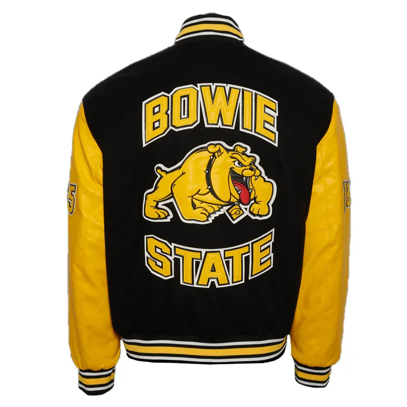 Bowie State University Black and Gold Varsity Jacket