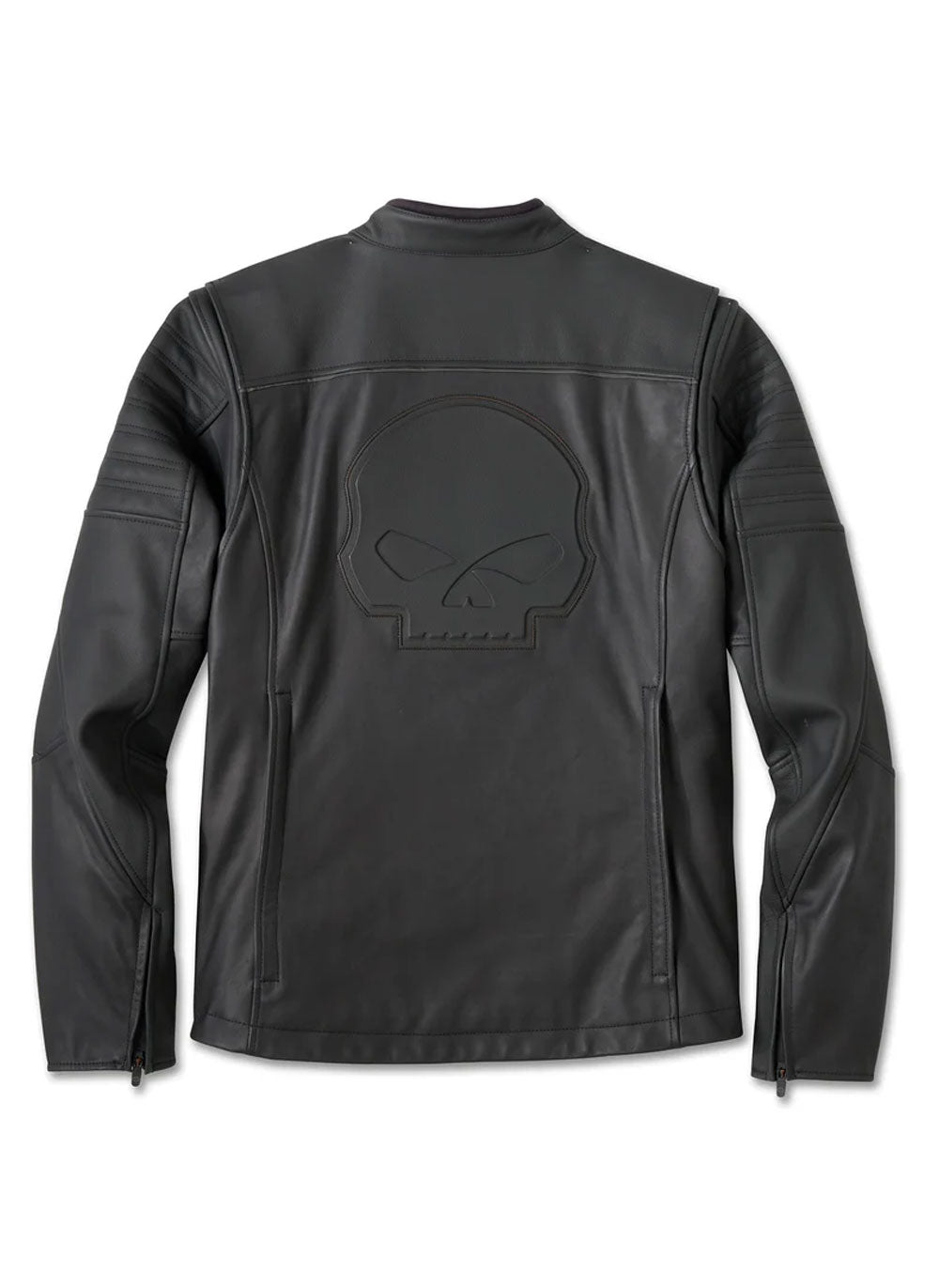 Willie G Skull Graphic Leather Riding Jacket