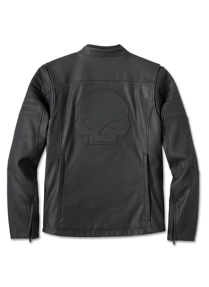 Willie G Skull Graphic Leather Riding Jacket