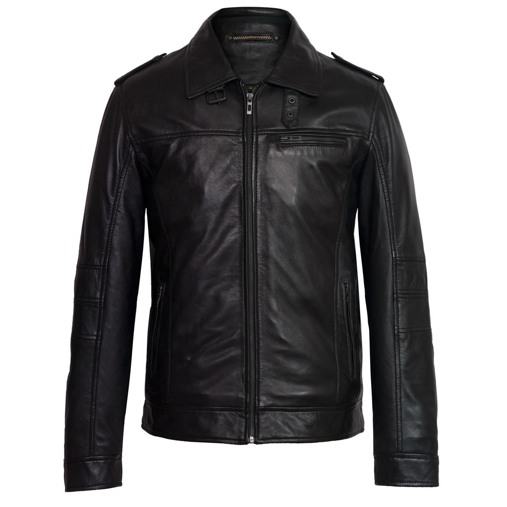 Premium Stylish Black Hoodie Fashion Leather Jacket for Men