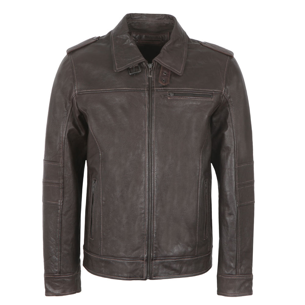 Premium Stylish Brown Fashion Hoodie Leather Jacket for Men